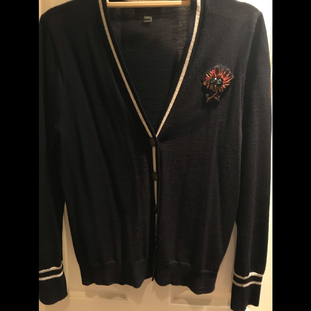 J Crew embellished wool cardigan, Small